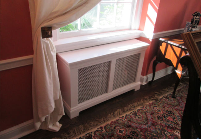 custom fit wooden radiator cover